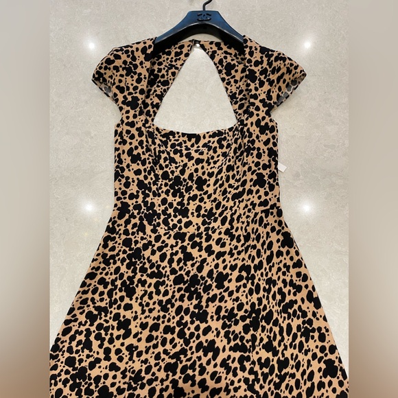 Reformation Elton Abstract Animal Print Cutout Midi Dress Size 2 - Picture 4 of 12